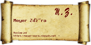 Meyer Zóra névjegykártya